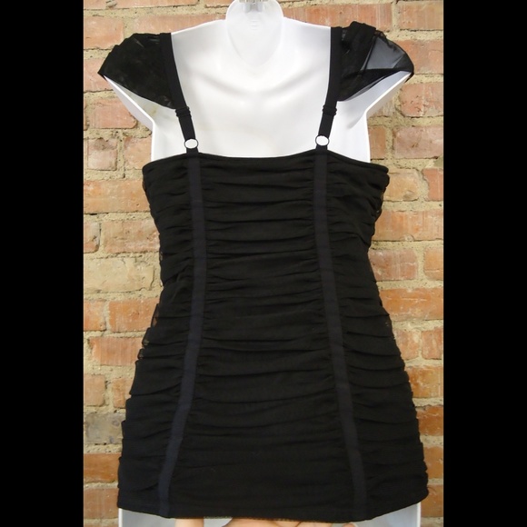 Sexy Black Ruched Tank Top LIKE NEW! - Picture 4 of 6